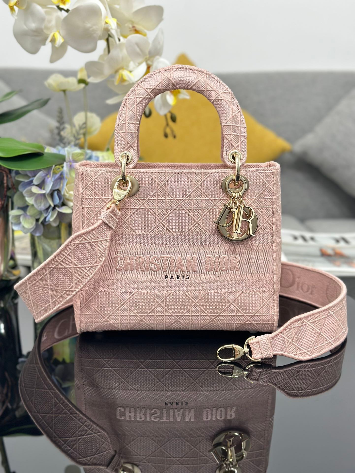 DIOR lady cany plaid bag