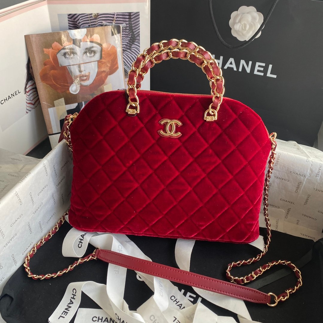 Chanel Large Lamb Wool Shell Bag