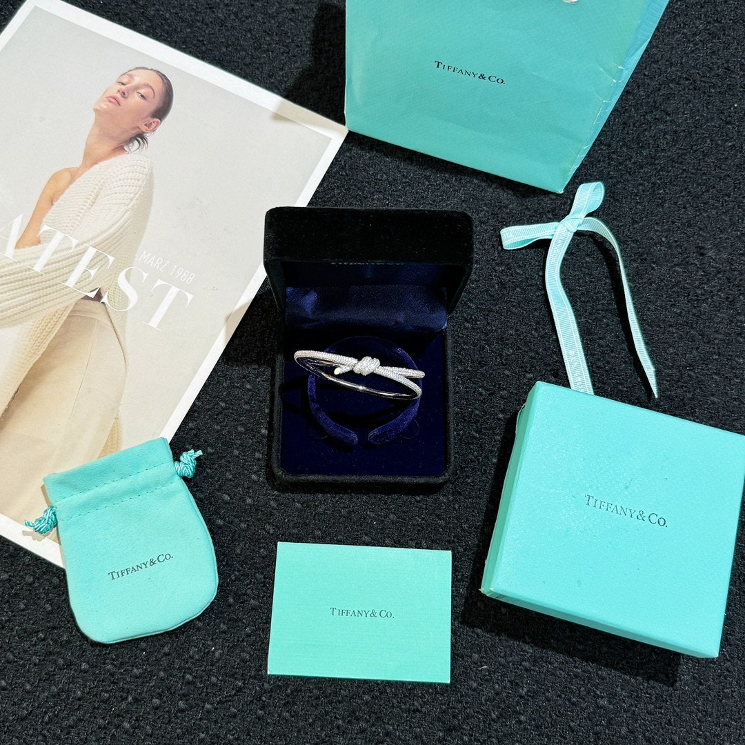 Tiffany&co Tiffany Knot series bow full diamond bracelet - Image 2