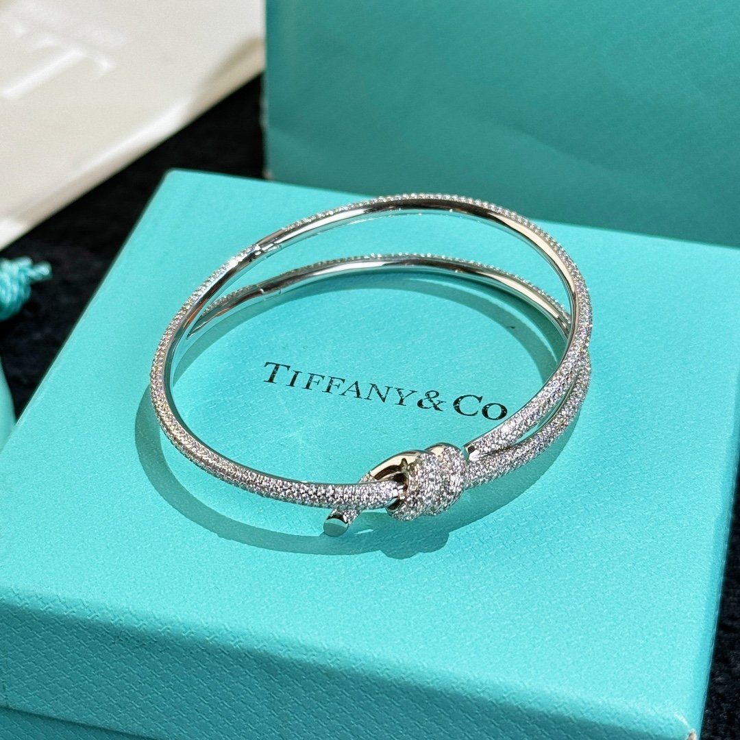 Tiffany&co Tiffany Knot series bow full diamond bracelet - Image 3