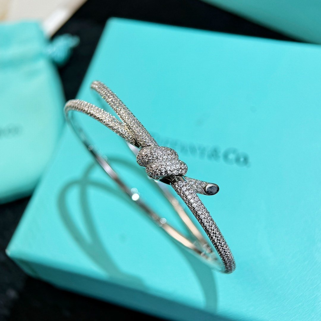 Tiffany&co Tiffany Knot series bow full diamond bracelet - Image 4