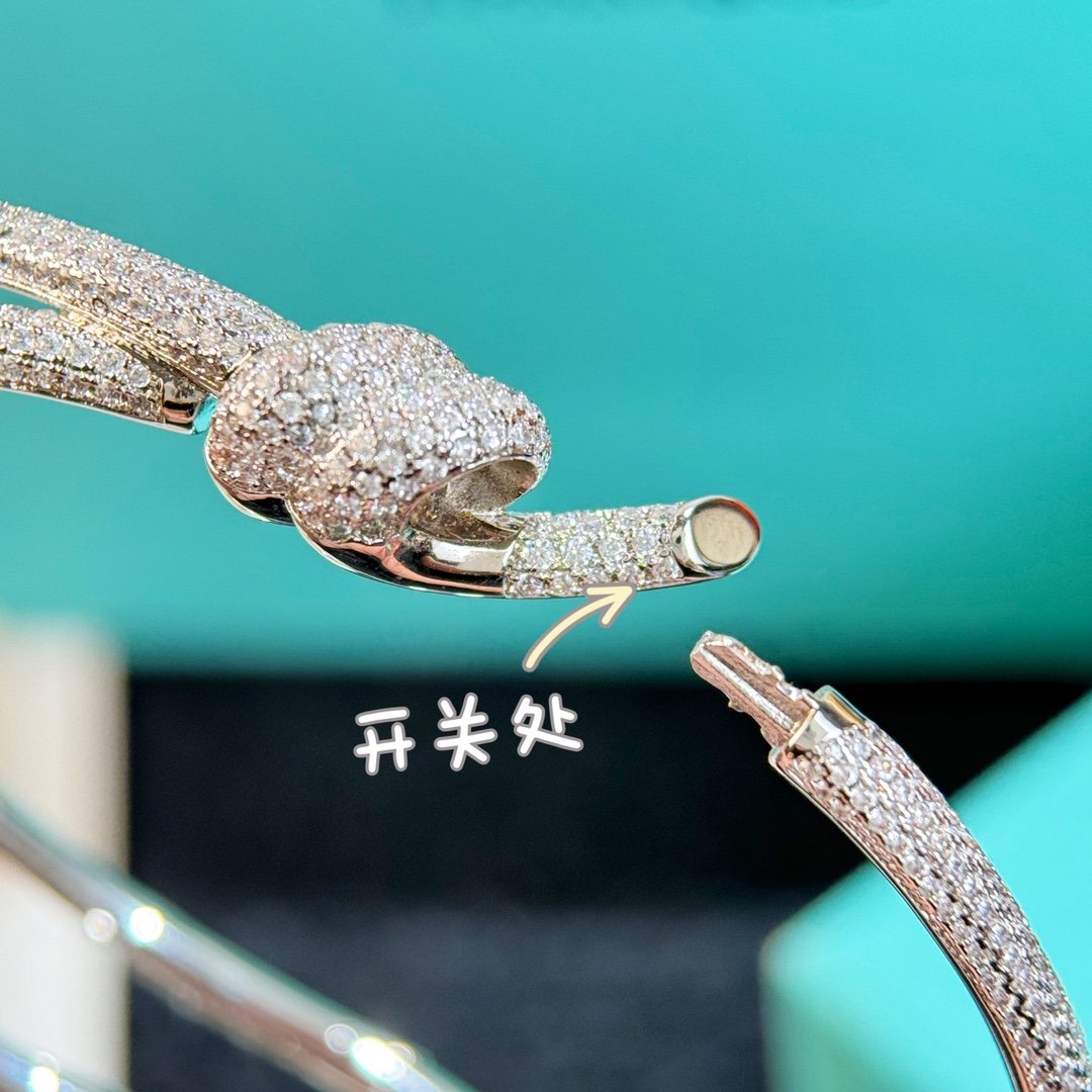 Tiffany&co Tiffany Knot series bow full diamond bracelet - Image 7