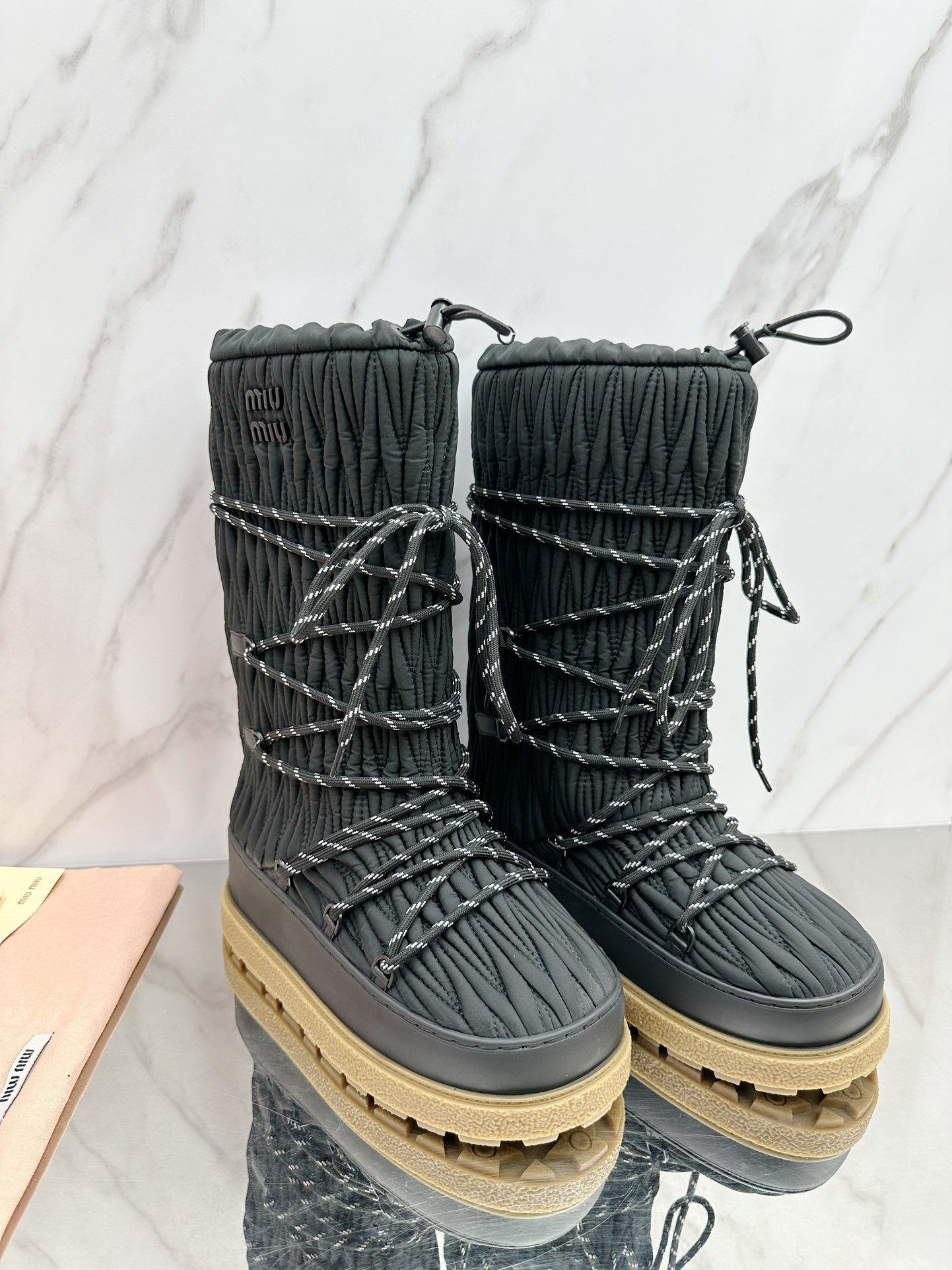 Miu Miu Retro Knight Boots - Image 2