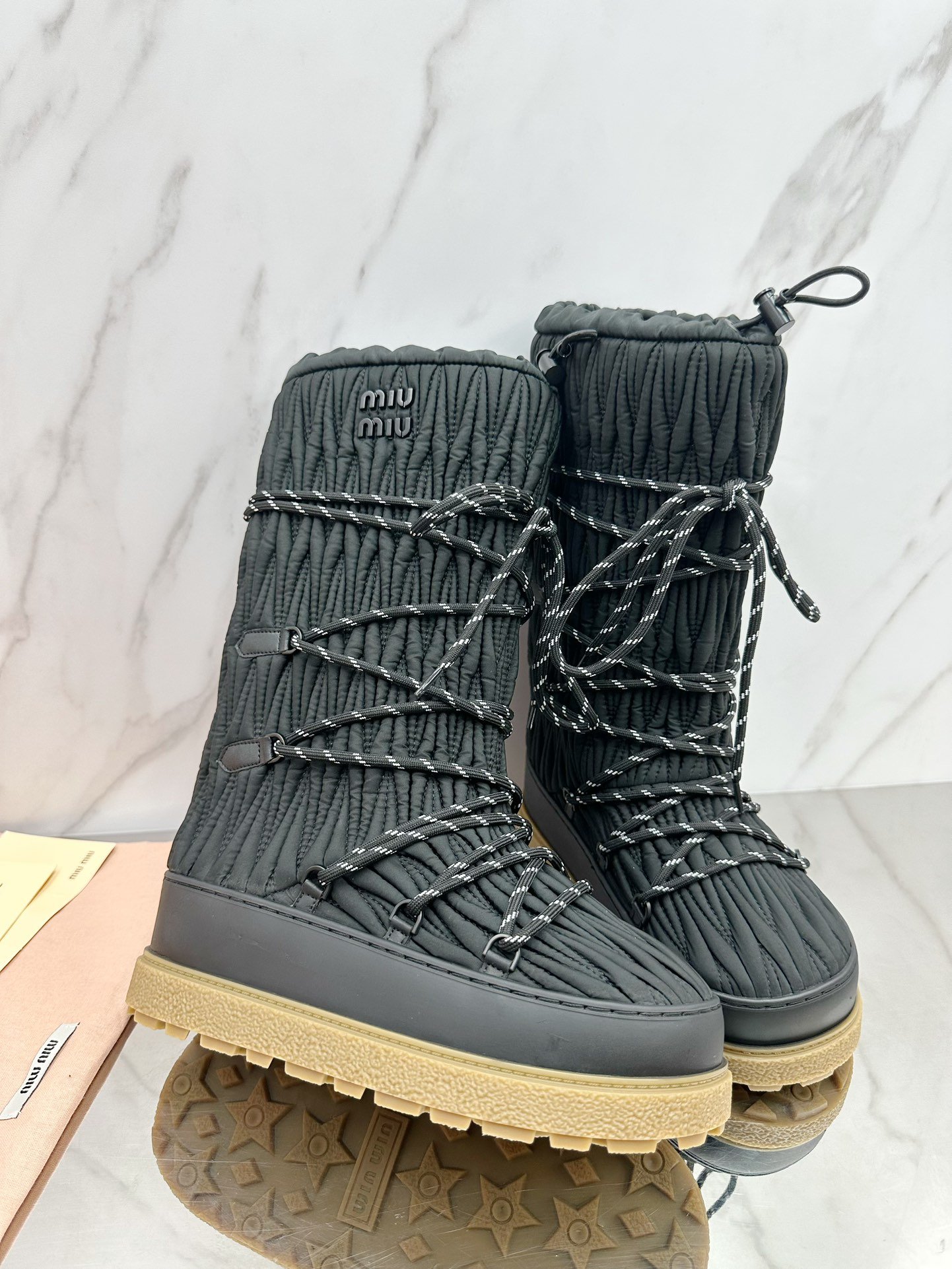 Miu Miu Retro Knight Boots - Image 3
