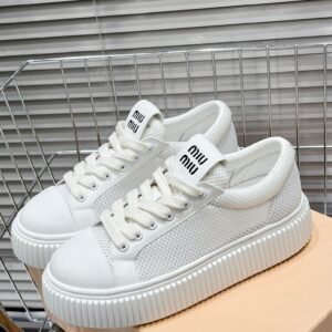 Miu Miu thick soled white shoes