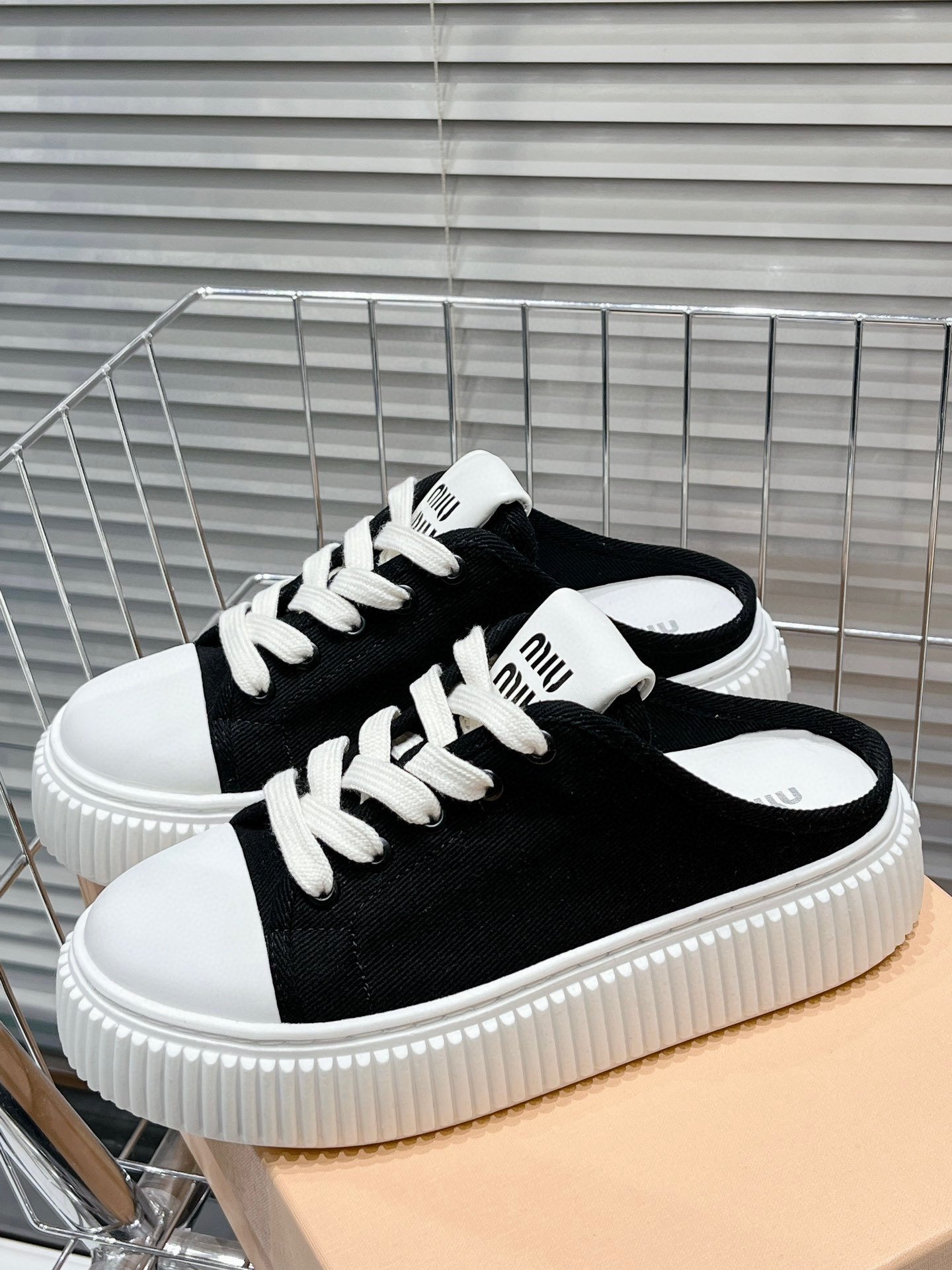 Miu Miu thick soled white shoes