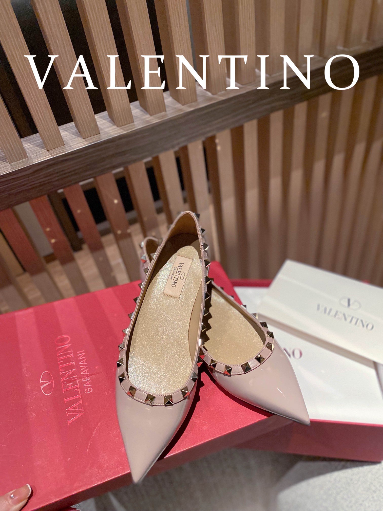 VALENTINO ROCKSTUD Riveted Flat Shoes - Image 3