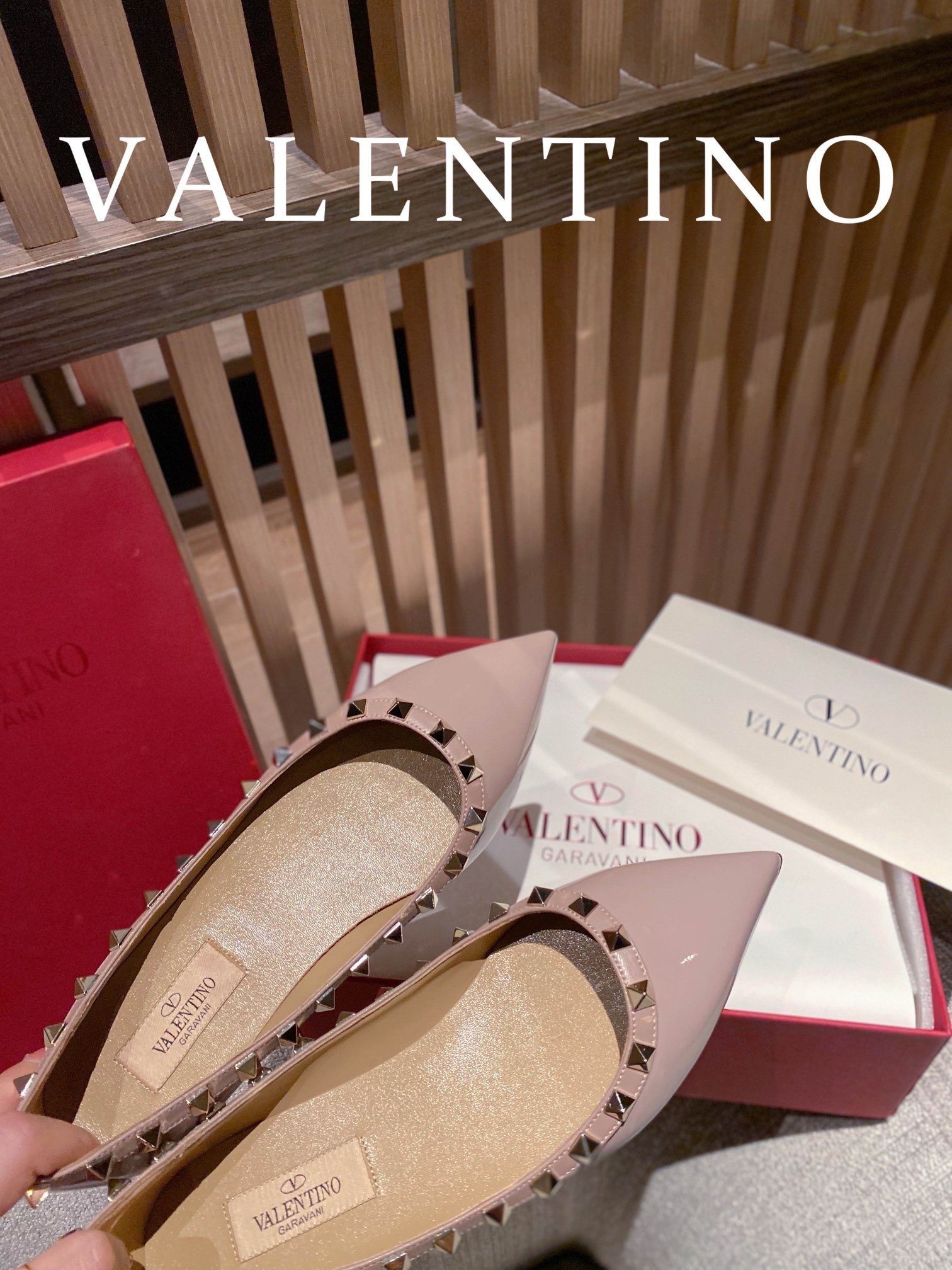 VALENTINO ROCKSTUD Riveted Flat Shoes - Image 5