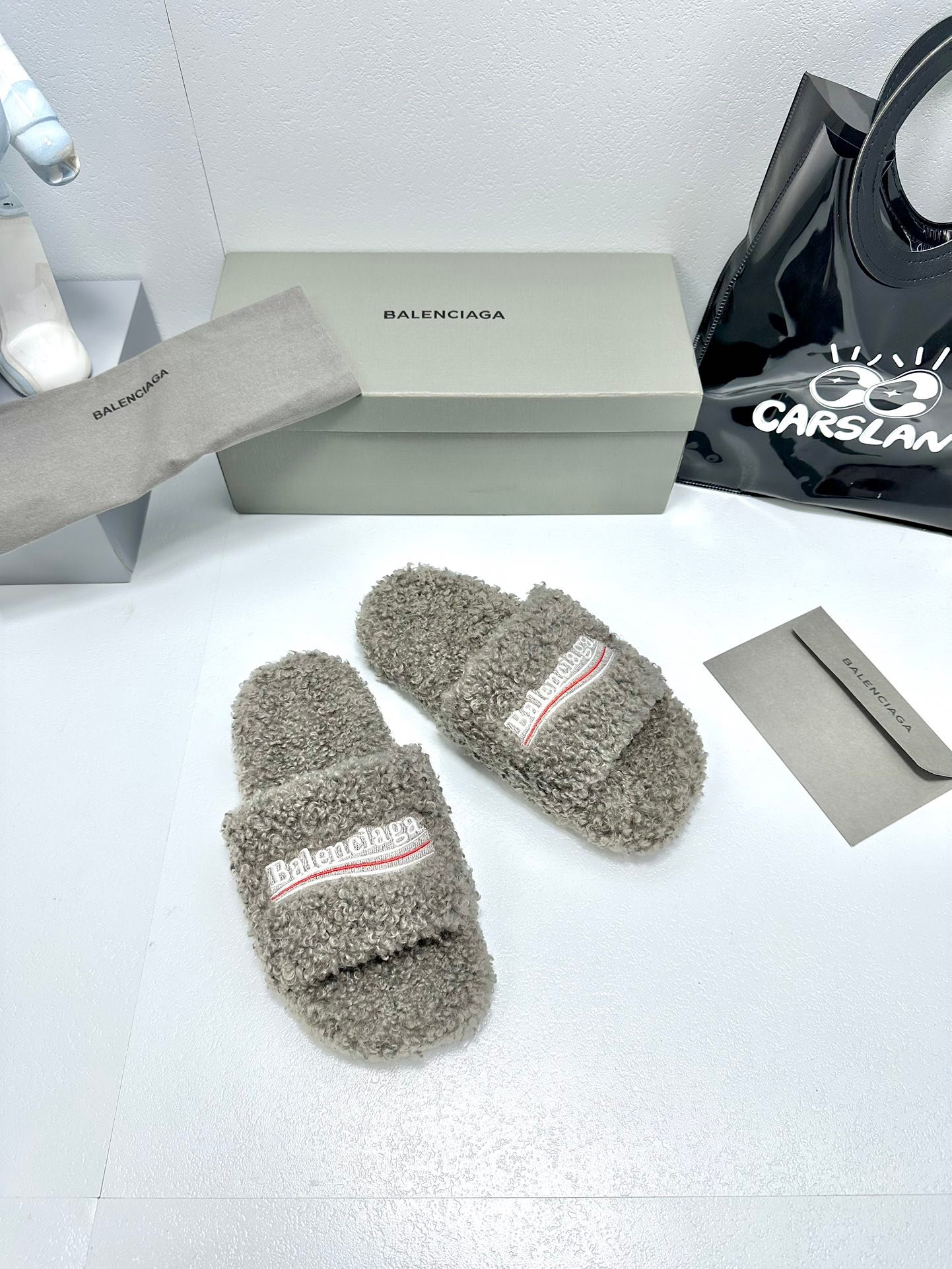 Balenciaga Political Campaign logo embroidered slippers - Image 3