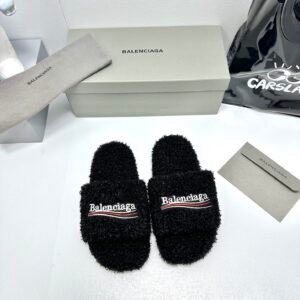 Balenciaga Political Campaign logo embroidered slippers