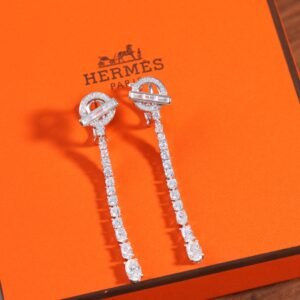 HERMES Full Diamond OT Earrings