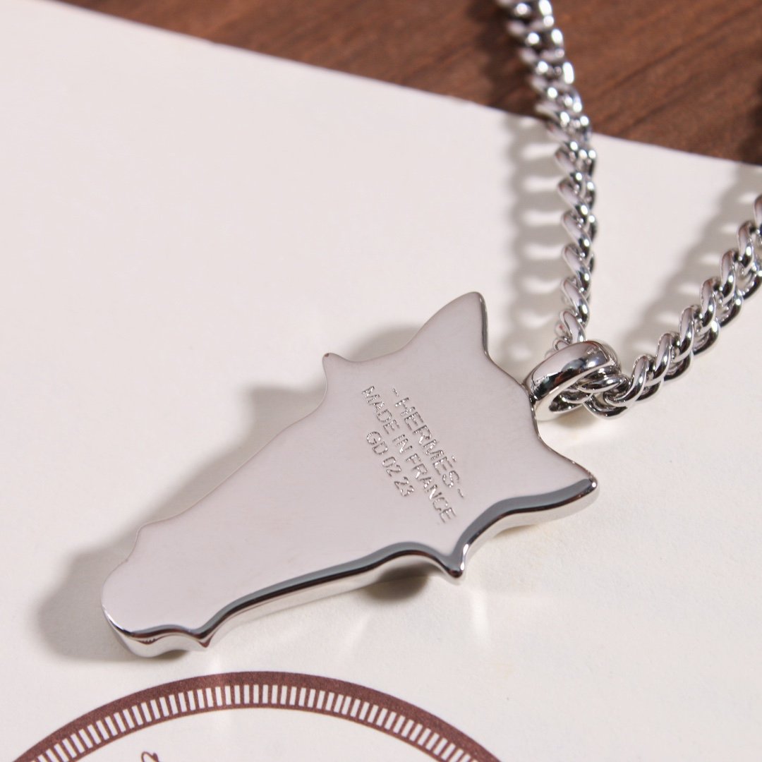 Hermes Destrier Bull Head Necklace - Image 7