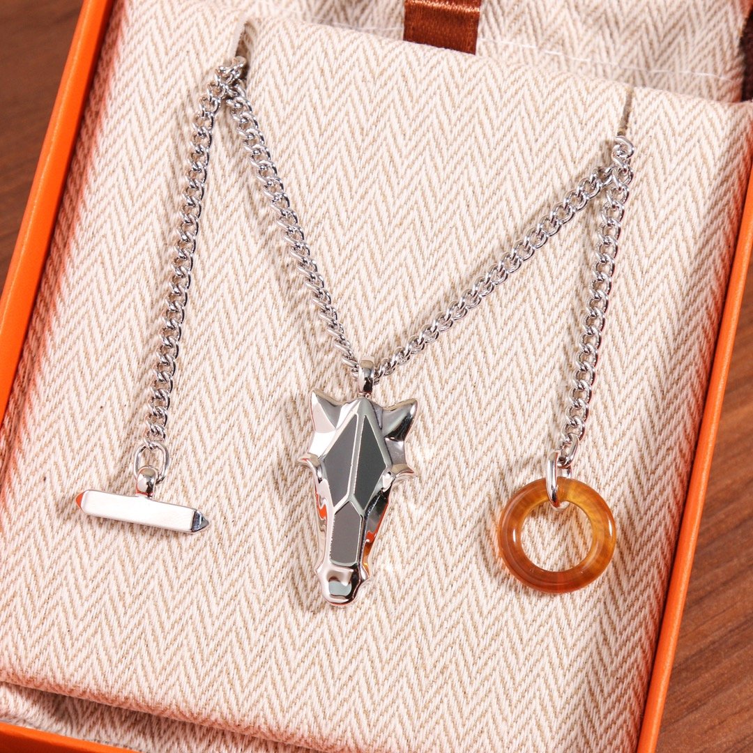 Hermes Destrier Bull Head Necklace - Image 6