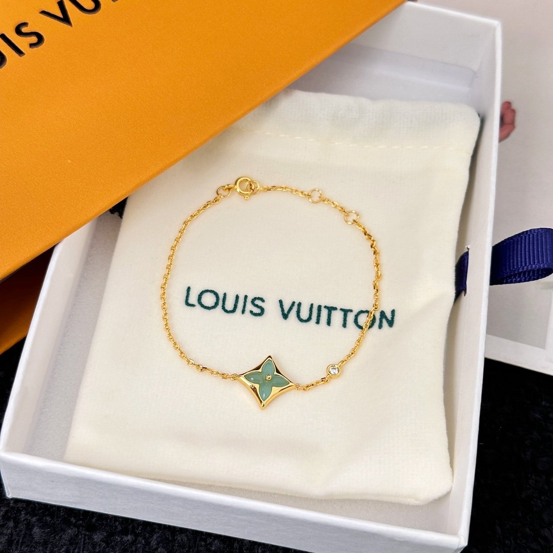 LV Diamond Old Flower Tianhe Stone Bracelet Necklace - Image 4