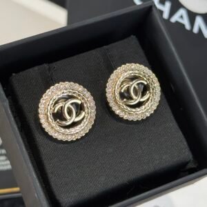 Chanel C1 Double C Round Full Diamond Earnail Earrings