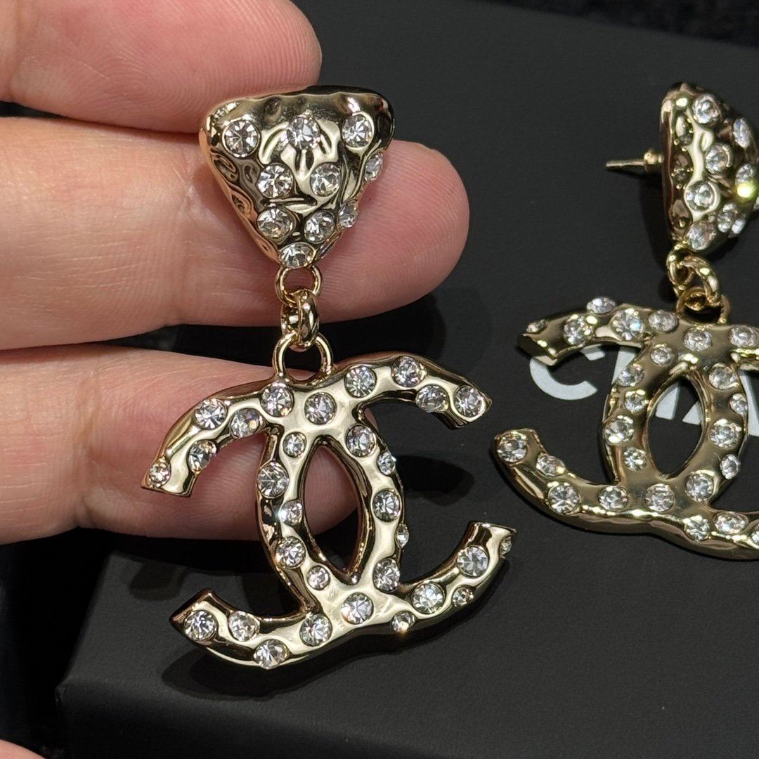 Chanel C2 Double C Full Diamond Earnail Earrings - Image 3