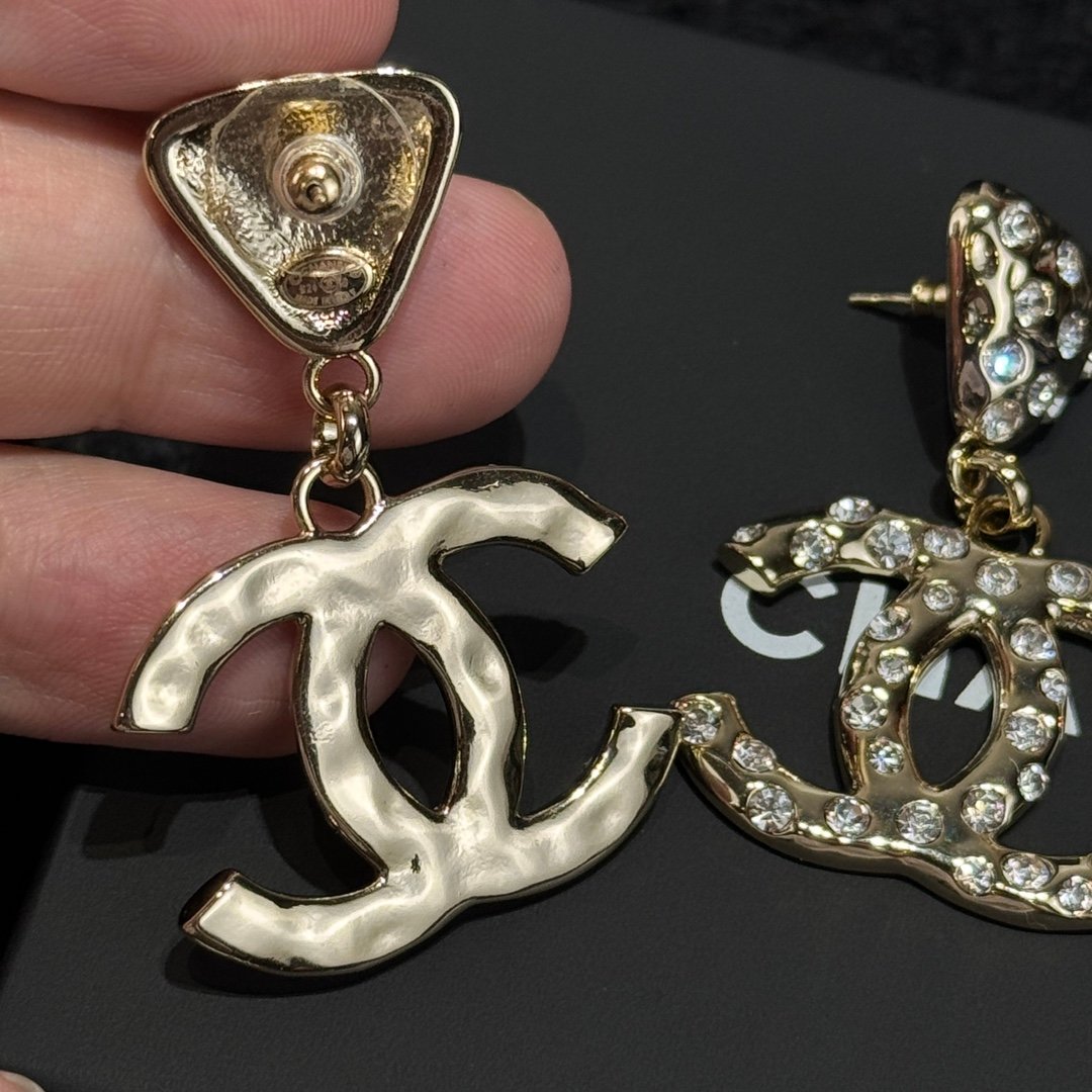 Chanel C2 Double C Full Diamond Earnail Earrings - Image 6