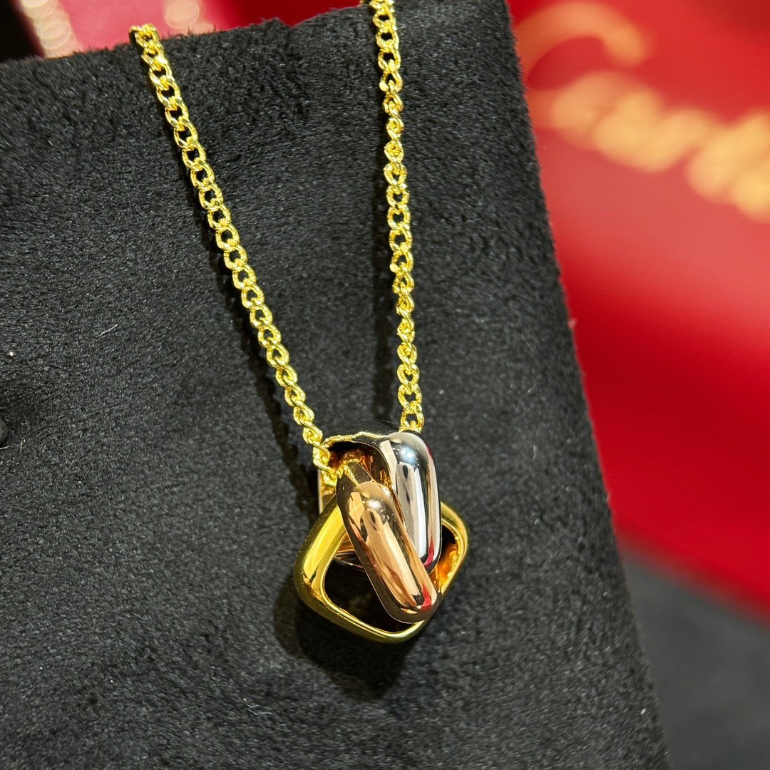 Cartier Trinity Box 100th Anniversary Limited Three Ring Tri Color Necklace - Image 5