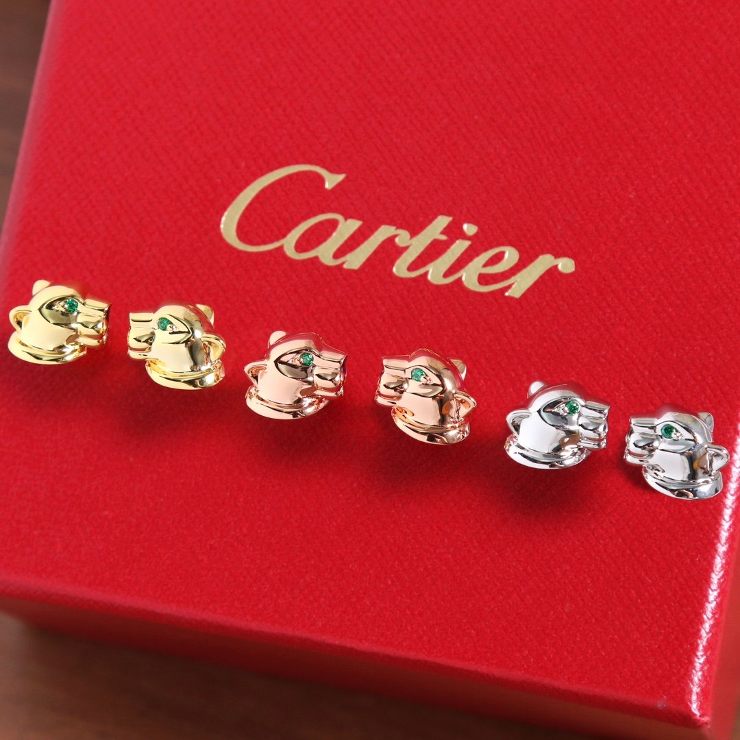 Cartier Jungle Series Smooth Leopard Earnail Earrings
