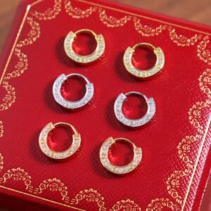 Cartier's new full diamond round cake earrings