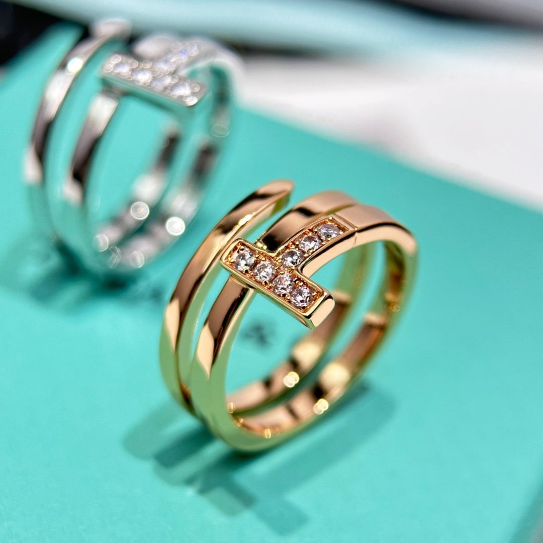 Tiffany&CO Classic T-Series Three Circle Double T Ring - Image 7