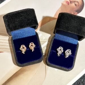 Tiffany&Cowoven Full Diamond Key Earrings