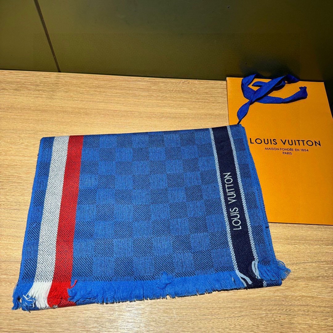 LV plaid long scarf