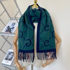 GUCCI double G cape, british plaid double-sided scarf