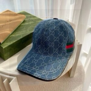 GUCCI double G denim jacquard baseball cap
