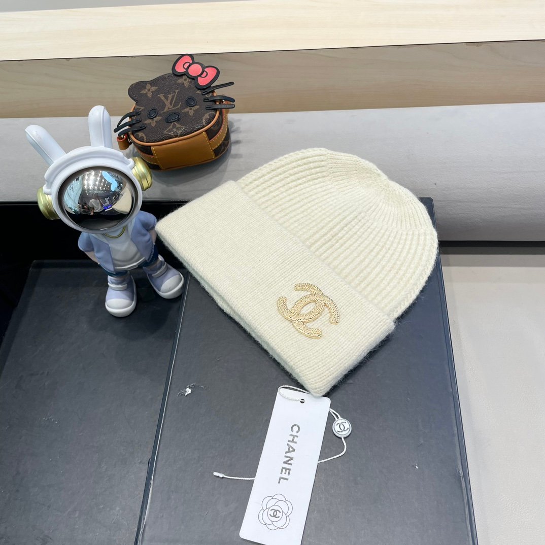 CHANEL double C letter woolen hat - Image 2