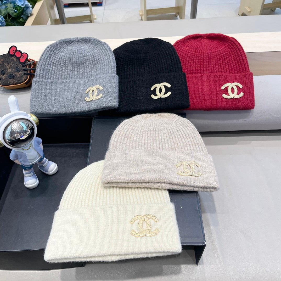 CHANEL double C letter woolen hat - Image 8