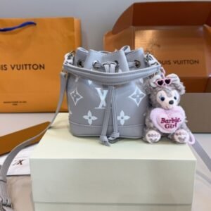 LV women's bag NANO NOE elephant gray presbyopia one-shoulder cross-body bucket bag M46291