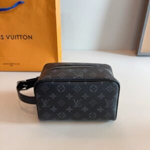Louis Vuitton men's and women's bag Locker Dopp Kit brown floral wash bag retro handbag