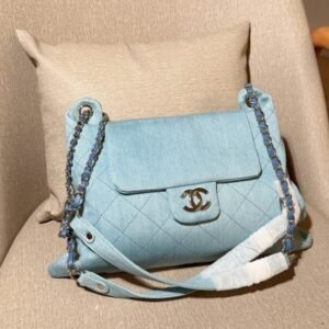 Chanel denim chain shoulder bag