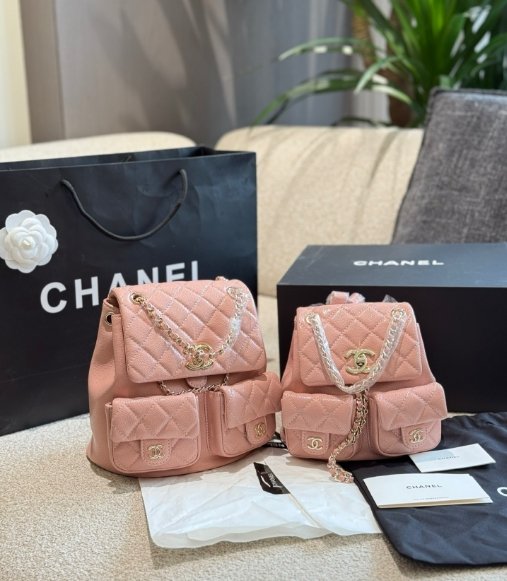 CHANEL Chanel Duma Double Pocket Diamond Grid Little Frog Backpack Shoulder Bag - Image 2