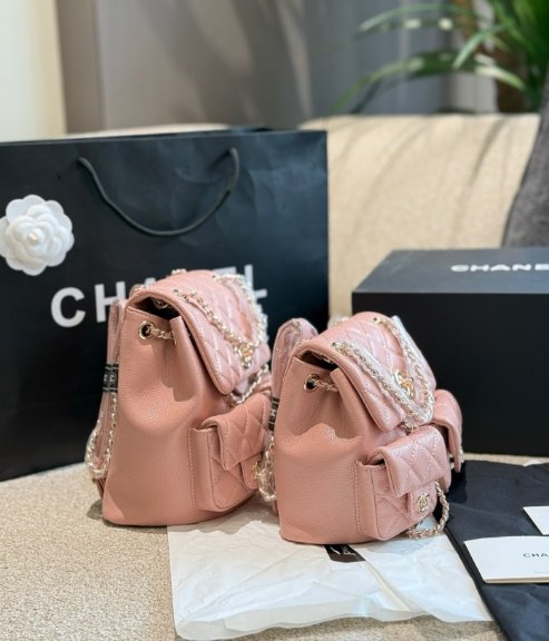CHANEL Chanel Duma Double Pocket Diamond Grid Little Frog Backpack Shoulder Bag - Image 5