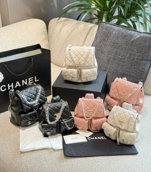CHANEL Chanel Duma Double Pocket Diamond Grid Little Frog Backpack Shoulder Bag