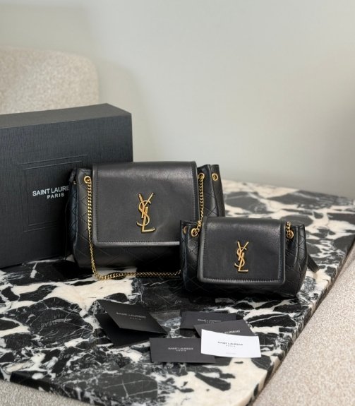 Saint Laurent YSL nolita mini shoulder crossbody chain bag with diamond grid pattern