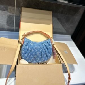 LV24 New Croissant Vintage Denim Cowboy Pea Bag Crossbody Bag Shoulder Bag
