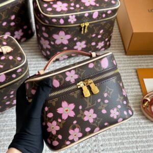 Louis Vuitton women's handbag, Murakami Takashi's second wave cherry blossom new NICE mini makeup bag