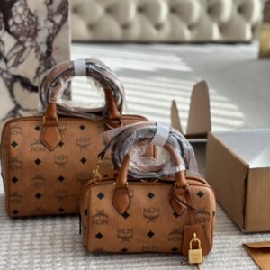 MCM ELLA Mini Boston Bag Crossbody Bag Handbag Bowling Bag Women's Bag Commuter Bag Classic Print