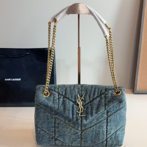 Saint Laurent ladies' PUFFER small denim blue handbag crossbody bag chain bag