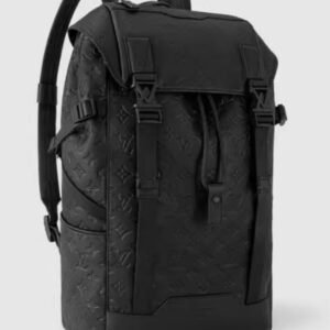 Louis Vuitton men's black leather backpack, new style