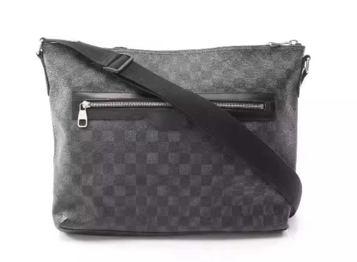 Louis Vuitton men's bag Mick coating/waterproof canvas messenger bag black BRANDOFF
