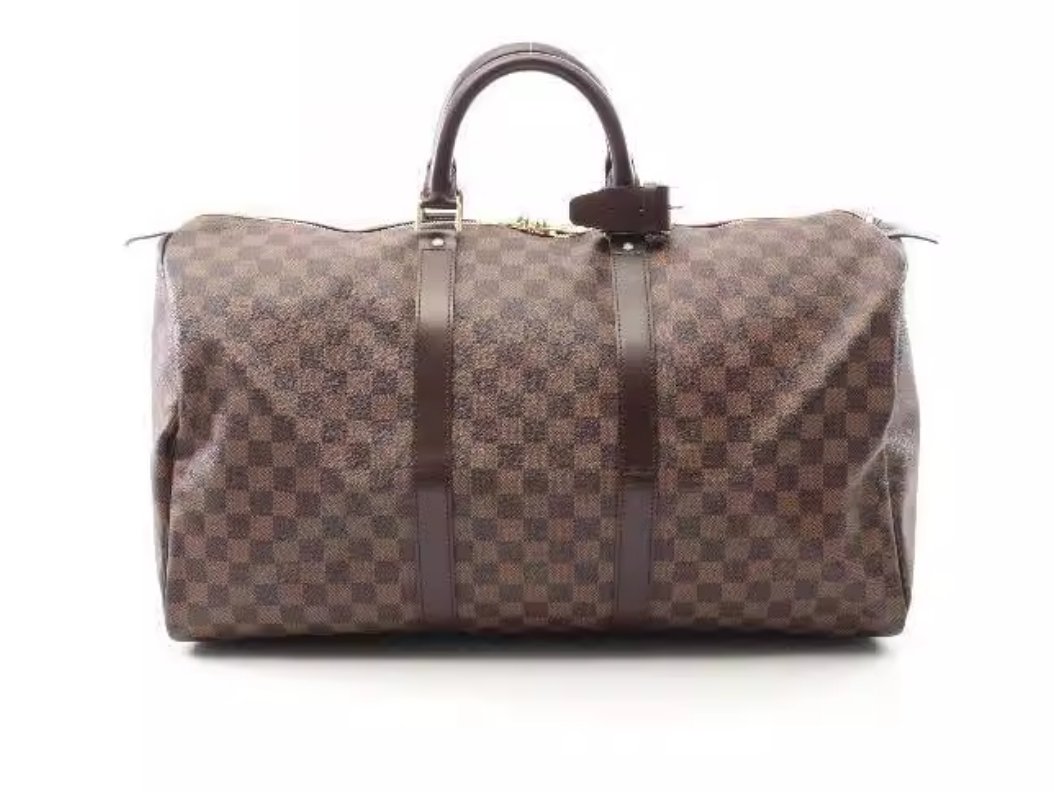 Louis Vuitton Keepall 50 men's travel bag, coated/waterproof canvas handbag
