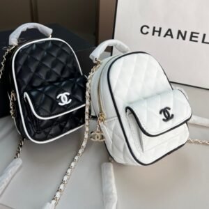 Chanel 25P black and white comic book backpack