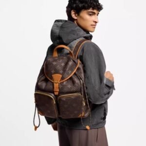 Louis Vuitton Men's Brown Vintage Canvas/Leather Backpack New Style