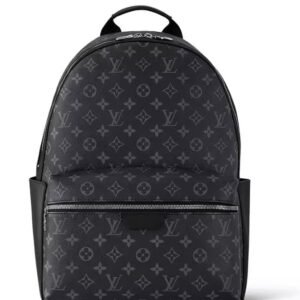 Louis Vuitton 24 New Men's Medium Black Vintage Canvas Double Zipper Backpack